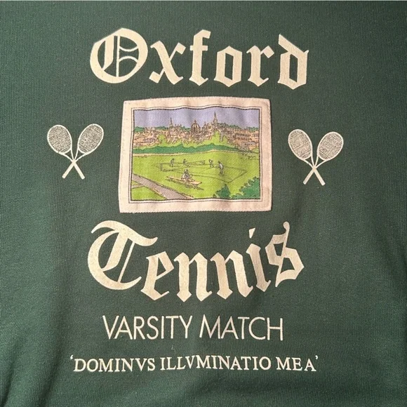 NWOT Authentic Oxford Varsity Tennis Sweatshirt Preppy Collegiate Old Money - Picture 4 of 9
